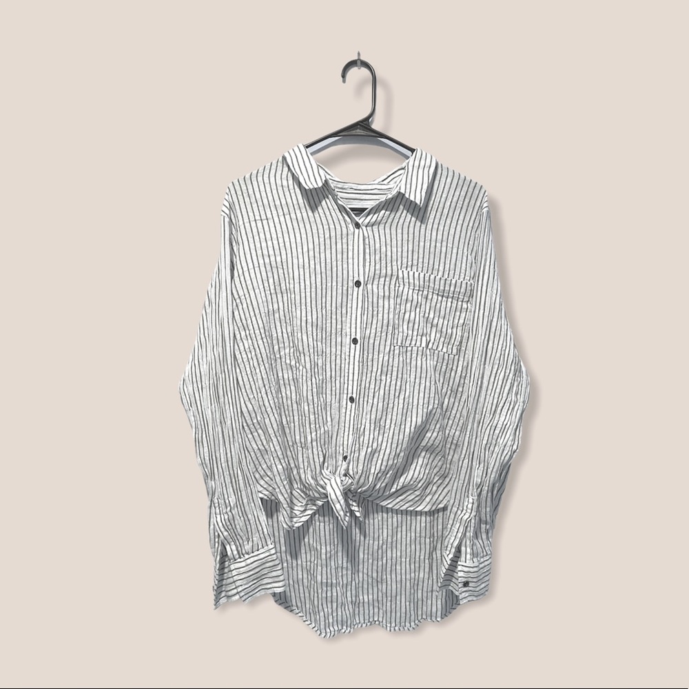 Front tie button down